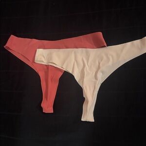 Red pink and White Thong Set